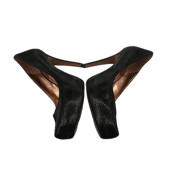 BCBGeneration Black BG-Parade Platform Embossed Snakeskin Heels Size 8 Women's - Picture 5 of 8